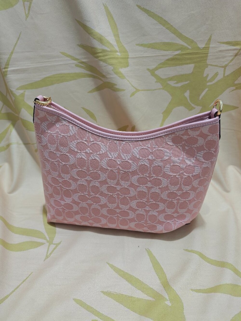 Coach Pink Signature Jacquard Hobo Bag, Extra Straps Included - Picture 6 of 13